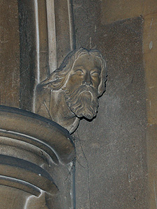 Head on the south side of the chancel arch June 2011